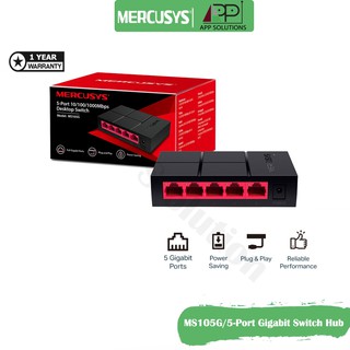 Mercusys Switch(สวิตซ์ฮับ)Gigabit 5 Port รุ่นMS105G(รับประกัน1ปี)