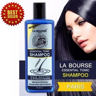 LA Bourse essential tonic shampoo ลาบูส เอสเซนเชี่ยล โทนิค แชมพู เร่งผมยาว (ขวดแบนสีน้ำเงิน)
