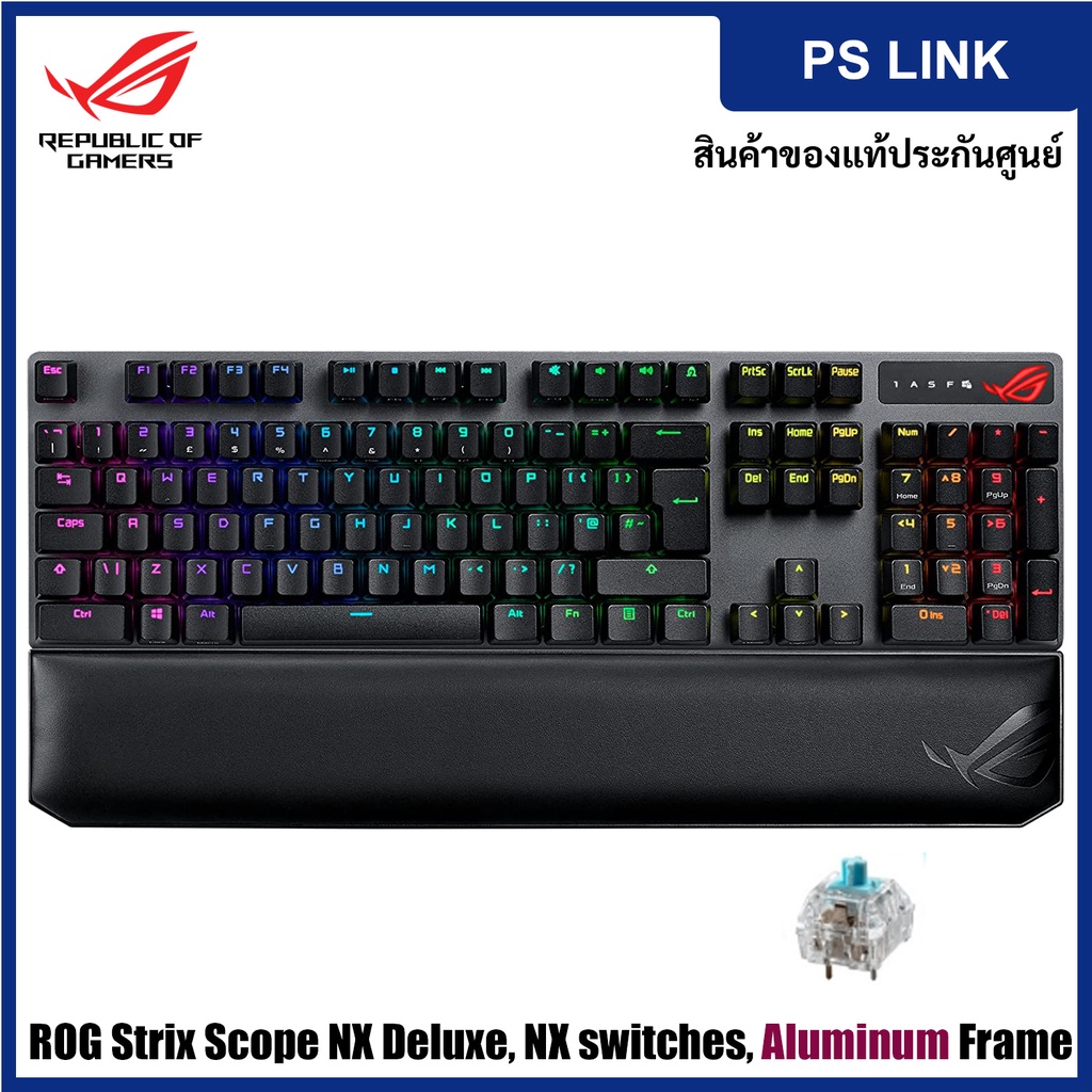 Asus ROG Strix Scope NX Deluxe Mechanical Gaming Keyboard - Blue Key ...