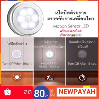 ภาพขนาดย่อของภาพหน้าปกสินค้าโคมไฟ LED ไร้สาย เซนเซอร์ตรวจจับเคลื่อนไหว Motion Auto Sensor Light จากร้าน minibagu บน Shopee