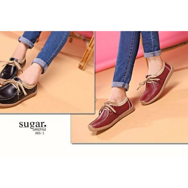 สถานะ-พร้อมส่ง-แบบมาใหม่-รองเท้า-loafer-หนัง-pu-ผูกเชือก-สีสันน่ารัก-สวมใส่สบาย-ดีไซส์เก๋