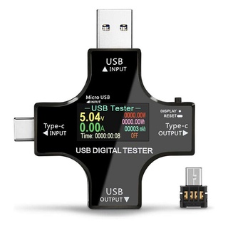 ที่วัดกระแสไฟ Universal usb Type C digital tester ที่วัดกระแสไฟ แรงดันไฟ ขณะชาร์จ Type - C Usb Meter Tester Lcd