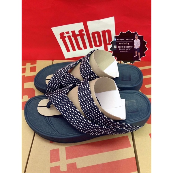 รองเท้าfitflop-สีกรมจุดขาว-ของแท้100