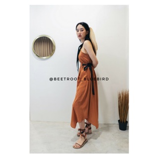 Cabina One-Shoulder Dress (Brick)