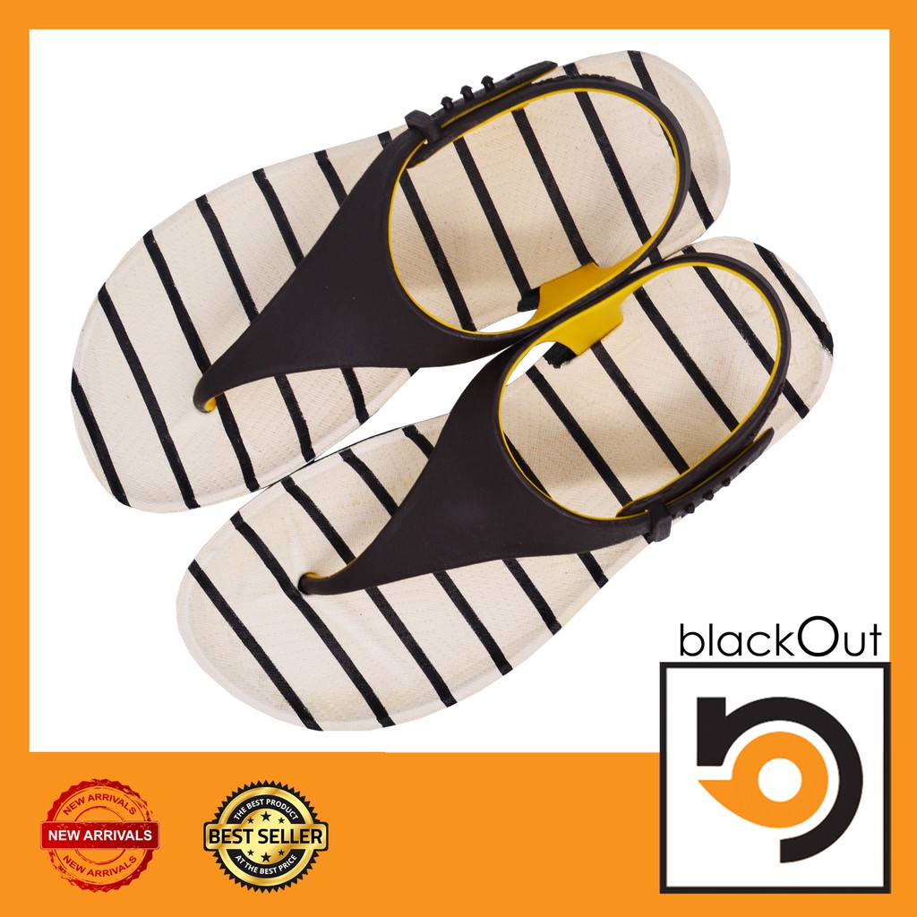 blackout-zyne-slingback-รองเท้าแตะ-รองเท้ายางกันลื่น-พื้นลายเส้นครีมหูน้ำตาลเหลือง