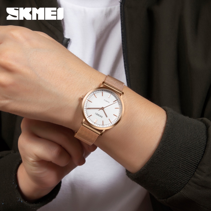 skmei-นาฬิกาข้อมือควอตซ์แฟชั่น-สายแสตนเลส-บางพิเศษ-กันน้ํา-สไตล์นักธุรกิจ-สําหรับผู้ชาย-และผู้หญิง