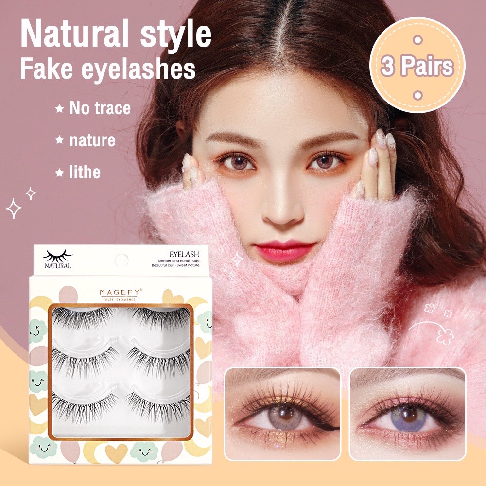 ภาพสินค้าE083 MAANGE ขนตาปลอม แบบ 3D ขนมิงค์ แบบธรรมชาติ 3 คู่ จากร้าน luo1205 บน Shopee ภาพที่ 1