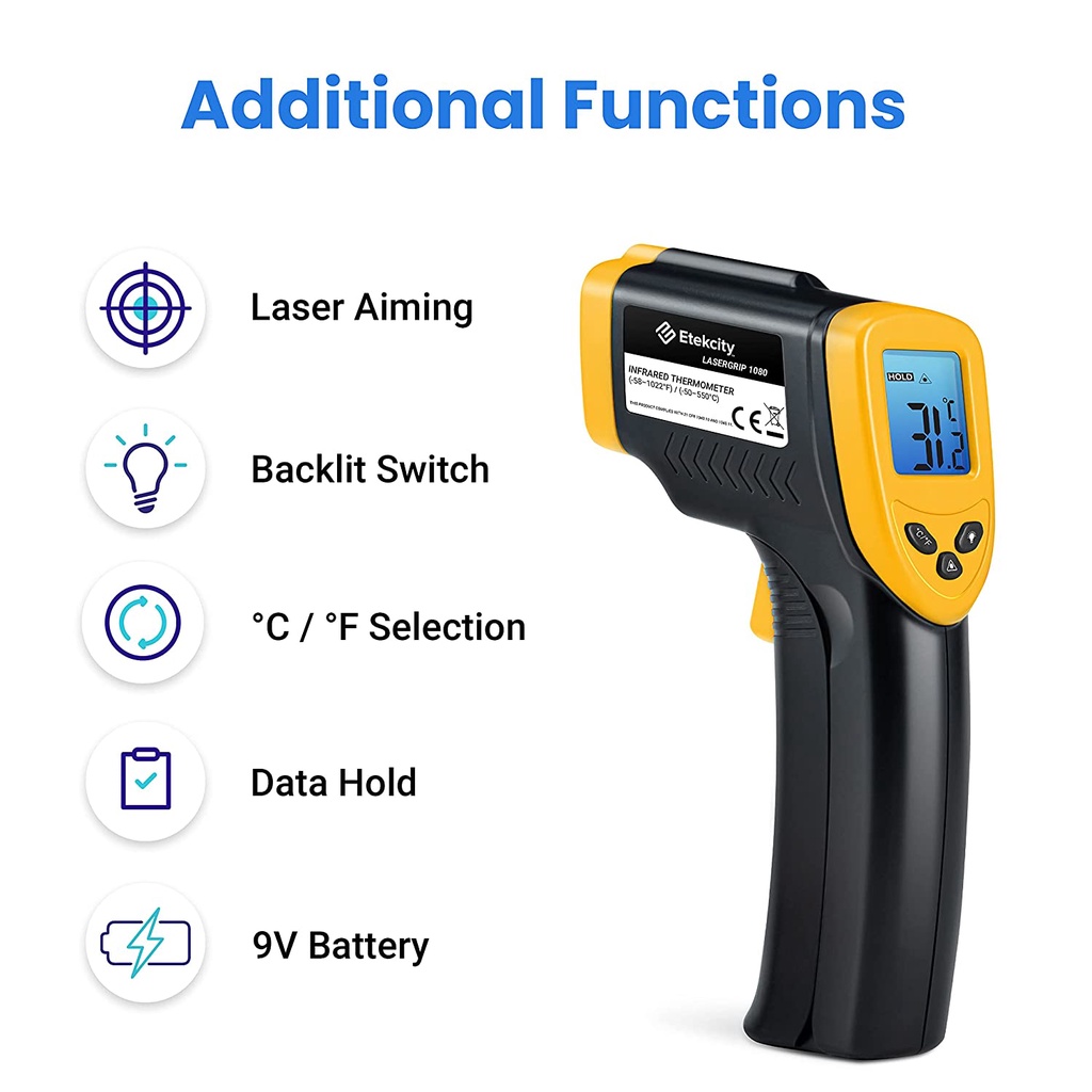 etekcity-อินฟาเรดเทอร์โมมิเตอร์-etekcity-lasergrip-1080-non-contact-infrared-thermometer-ของแท้อเมริกา
