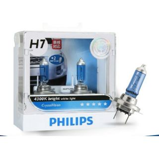 หลอดไฟ PHILIPS  H7 รุ่น Crystal Vision 4300K  2 หลอด