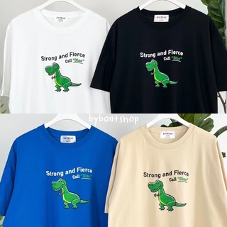 #พร้อมส่ง เสื้อยืด oversize สกรีนลาย Dino (ผ้าคอตตอน)