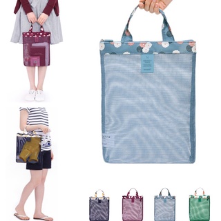 กระเป๋าถือ ผ้าตาข่าย ขนาดใหญ่ จุของได้เยอะ เหมาะกับเดินชายหาด สไตล์สปอร์ต สําหรับผู้หญิง จํานวน 1 ชิ้น