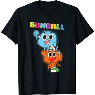 【🔥🔥】100%cotton เสื้อ ยืด ราคา ส่ง The Amazing World Of Gumball Gumball Spray T-Shirt men เสื้อ ยืด ผู้ชาย คอกลม โอเวอร