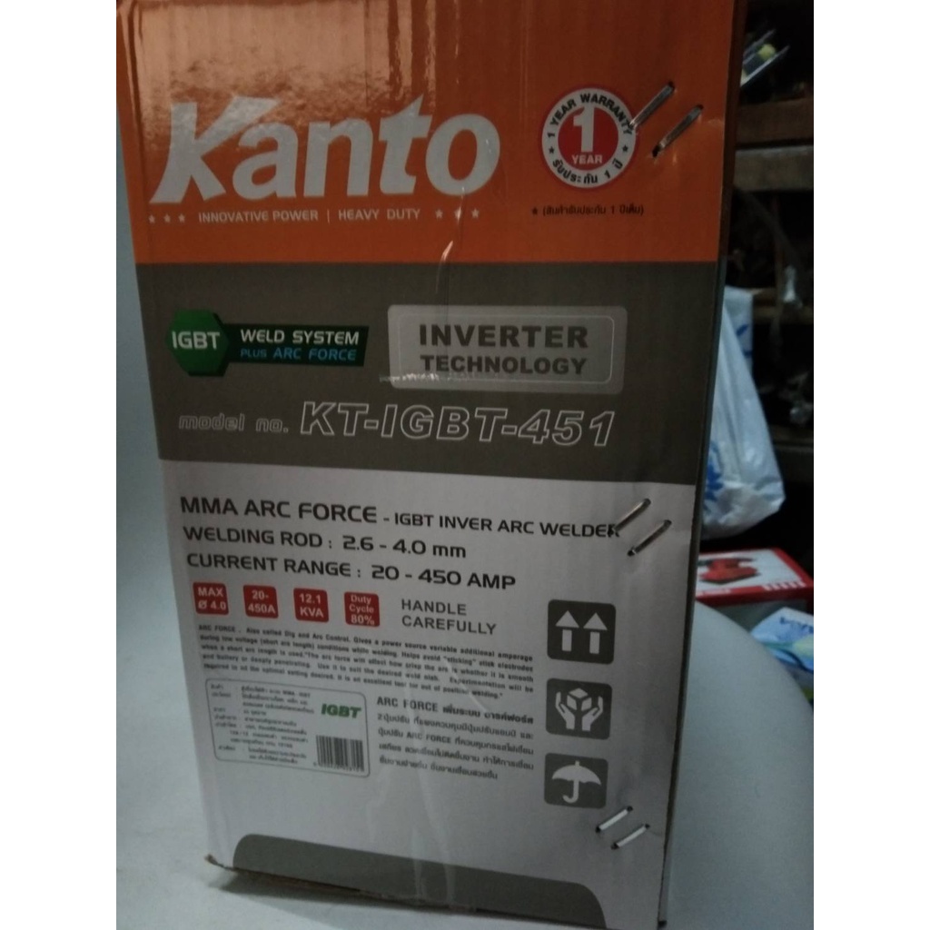 ภาพสินค้าKANTO ตู้เชื่อม เครื่องเชื่อม Inverter ตู้เชื่อม 450 A KANTO KT-IGBT-451 รับประกัน1ปี มีปุ่ม ARC FORCE จากร้าน supawat201 บน Shopee ภาพที่ 4