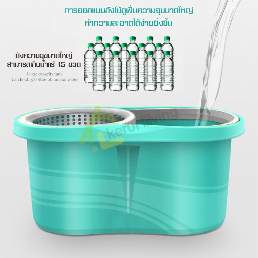 cobbe-ถังปั่นไม้ถูพื้น-ชุดถังปั่น-spin-mop-ไม้ม๊อบ-ถังปั่นน้ำ-ปั่นแห้ง-ผ้าม็อบไมโครไฟเบอร์-ใช้งานสะดวก