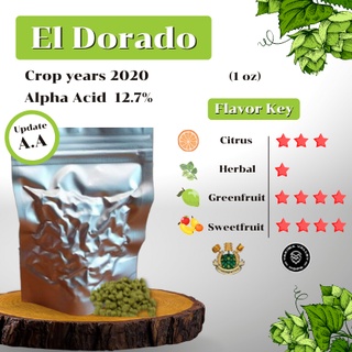 สินค้า El Dorado Hops (1oz) Crop years 2020 (บรรจุด้วยระบบสูญญากาศ)