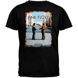เสื้อยืดสีขาวผู้ชาย - มงคล /Pink Floyd Wish You Were Here Burnt Mens เสื้อยืดคริสเสื้อยืดสําหรับผู้