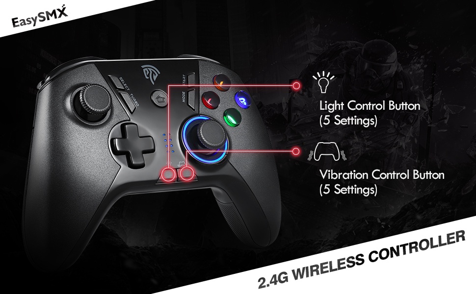 ภาพที่ให้รายละเอียดเกี่ยวกับ EasySMX Arion 9110 Game Controller Wireless Gamepad Joystick Compatible with PC/PS3/Android TV Box/Cellphone/Nintendo Switch