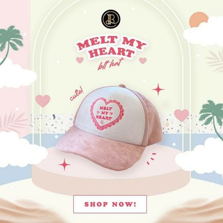 Melt my heart CAP : BLT BRAND : หมวกแก็ปสีชมพูน่ารักก