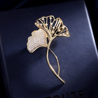 Ginkgo เข็มกลัดรูปใบไม้สําหรับผู้หญิงเข็มกลัดดอกไม้ Bijoux De Luxe