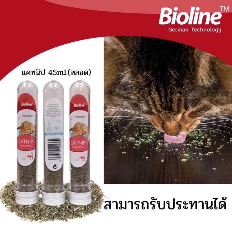 ภาพหน้าปกสินค้าBioline กัญชาแมว catnip ผงโรยอาหาร ของเล่นแมว พร้อมส่ง