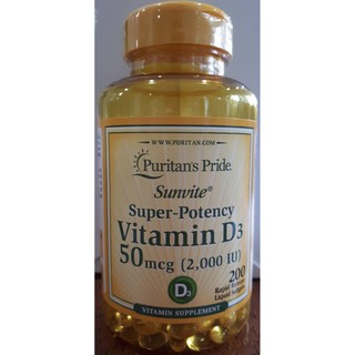 ภาพขนาดย่อของภาพหน้าปกสินค้า(EXP 01/2025) Puritan Vitamin D3 50 mcg (2000 IU) 200 softgels วิตามินดี 3 จากร้าน bestproductweb บน Shopee ภาพที่ 2