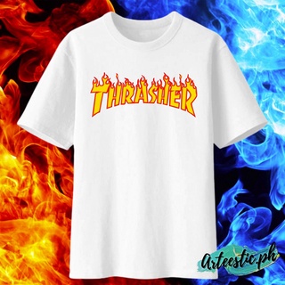 เสื้อยืดพิมพ์ลายแฟชั่น 🔥 THRASHER FLAME 1 ดีไซน์ คุณภาพระดับพรีเมียม Tshirt Unisex หลากหลายสี ขนาดเอเชีย V=8 🔥