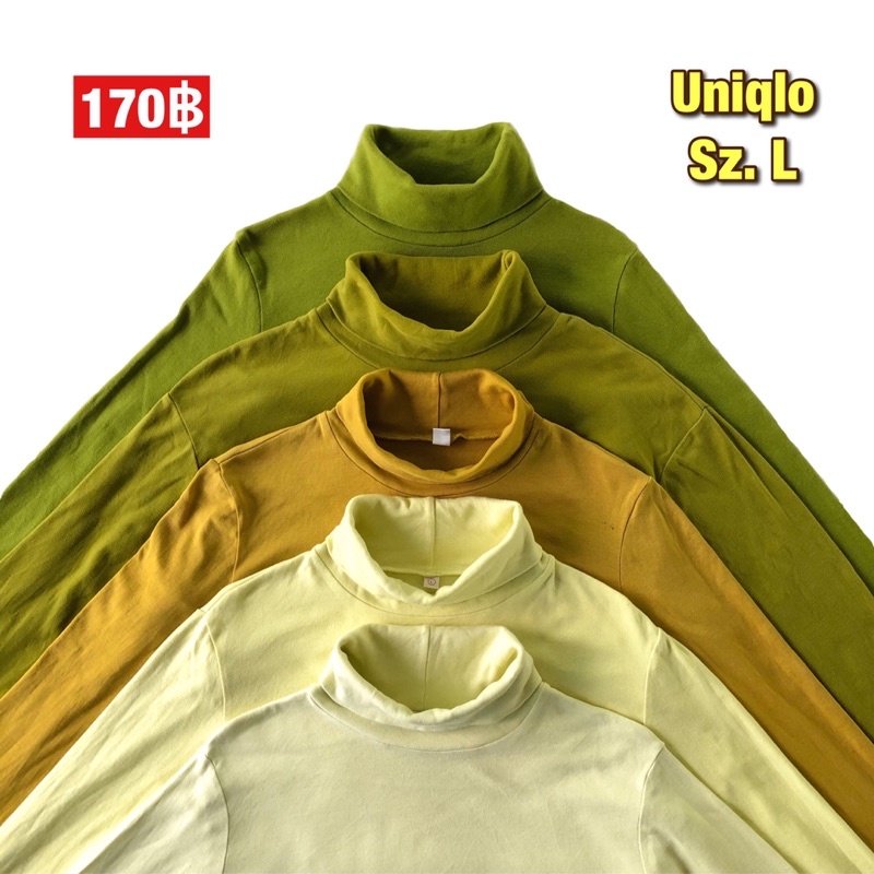 เสื้อคอเต่าแขนยาว-uniqlo-size-l-เสื้อคอเต่าสีพื้น-เสื้อคอเต่า-สเวตเตอร์