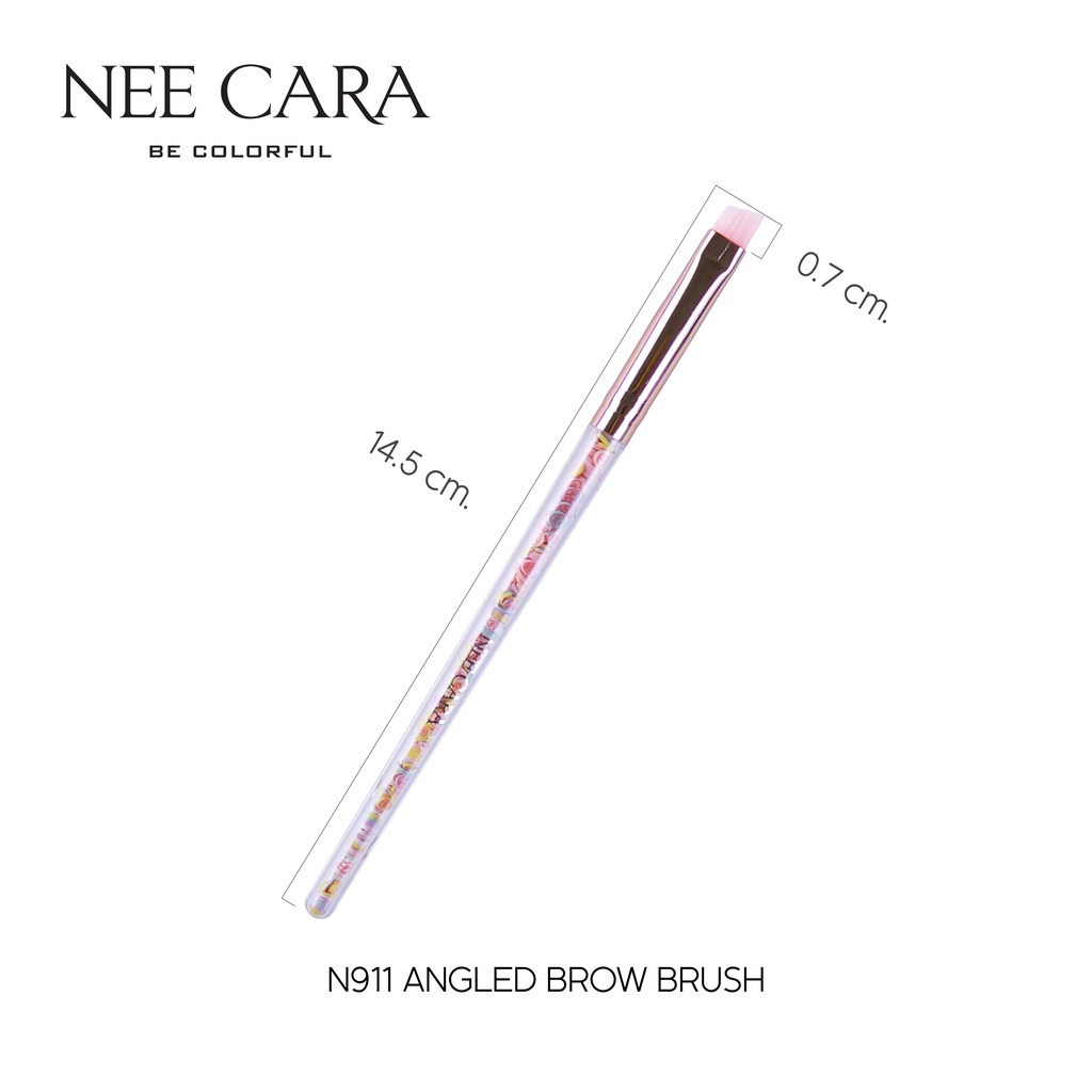 นีคาร่า-แปรงแต่งหน้า-เขียนคิ้ว-n911-ของแท้100-nee-cara-heart-brush-angled-brow-brush
