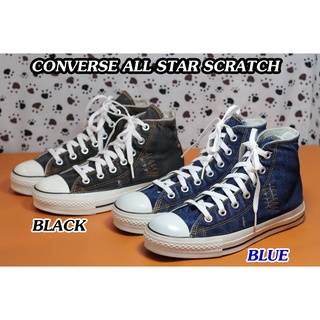 CONVERSE รุ่น ALL STAR SCRATCH HI BLUE/ BLACK รองเท้าผ้าใบหุ้มข้อ สีน้ำเงิน/ สีดำ มือ1 ของแท้100% มีของ พร้อมส่งทันที