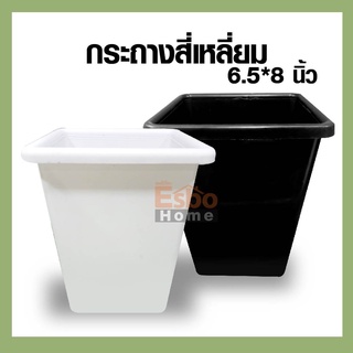 กระถาง ต้นไม้ พลาสติก ทรงสี่เหลี่ยม ขนาด 6.5*8นิ้ว (พร้อมส่ง ส่งไว)