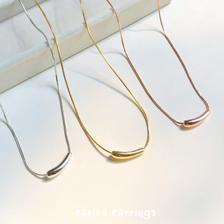 earika.earrings - silver/gold pipe necklace สร้อยคอเงินแท้ S92.5 ปรับขนาดได้