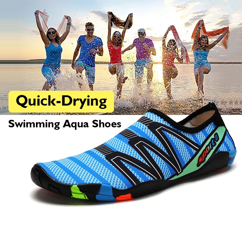 ภาพหน้าปกสินค้ารองเท้าดำน้ำ รองเท้าชายหาดดำน้ำ Quick - drying รองเท้าเดินชายหาด รองเท้าว่ายน้ำ นำ้หนักเบา ลุยน้ำได้สบาย แห้งเร็ว