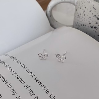 (โค้ด X8SFXJ ลด 20%) A.piece  ต่างหูเงินแท้ [all silver 925] Double butterfly stud earrings