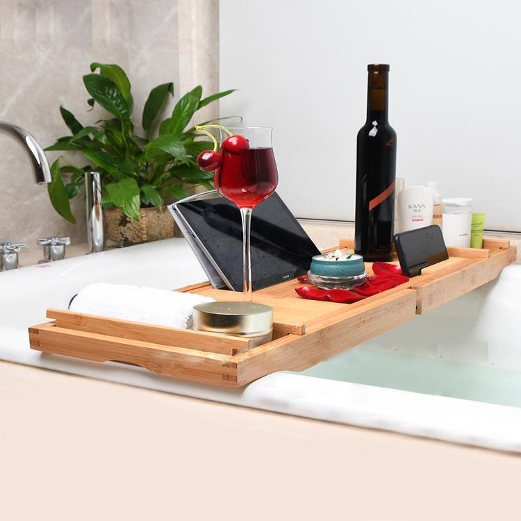 carlosa-ถาดไม้วางของบนอ่างอาบน้ำ-ถาดไม้ไผ่วางของ-โทรศัพท์-ไวน์-ทนทาน-พับเก็บได้-เรียบง่าย-สําหรับอ่างอาบน้ำ