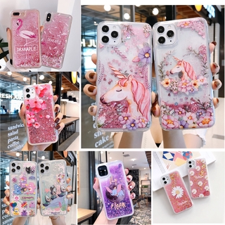 เคสโทรศัพท์มือถือ มีทรายไหล ลายการ์ตูนนกฟลามิงโก้ ยูนิคอร์นน่ารัก สร้างสรรค์ สําหรับ Xiaomi Redmi 9A 7 7A Note 7 Pro 7s