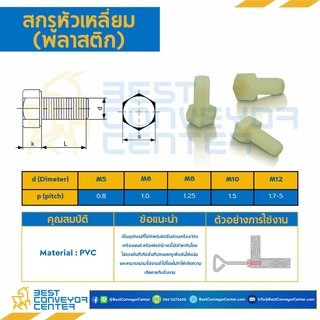 สกรูหัวเหลี่ยมพลาสติก เกลียวตลอด