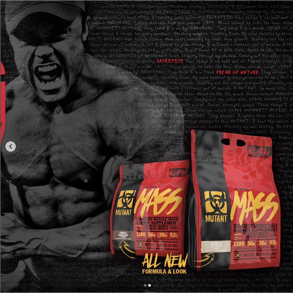 ภาพสินค้าMutant Mass 15 lbs/ 6.8 kg Mass Gainer+Free PVL Deluxe Shaker 0.1L เวย์โปรตีน เพิ่มน้ำหนัก เพิ่มกล้ามเนื้อ จากร้าน wheycorner บน Shopee ภาพที่ 2