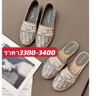 พรี​ Dior Espadrilles รองเท้าชาแนล สีเบจดำ ของใหม่ หนังลูกแกะสีเบจดำsize35-40