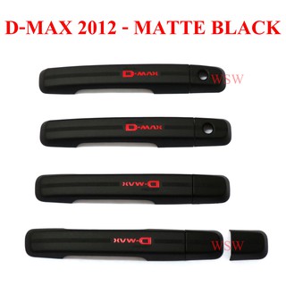 สินค้า ครอบมือเปิดประตู อีซูซุ ดีแม็กซ์ 1.9 2012 - 2019 ครอบมือจับ สีดำด้าน โลโก้แดง Isuzu D-Max Stealth ครอบมือดึงประตู