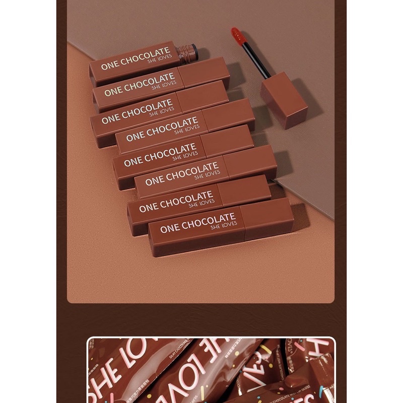 ลิปถุงช็อคโกแลต-ลิปซอฟท์แมท-สีสวย-เกลี่ยง่าย-ติดทน-ปากไม่แห้ง-silky-chocolate-mist-lip-gloss
