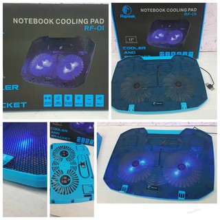 RAZEAK NOTEBOOK Coolerpad พัดลมระบายความร้อนโน็ตบุ๊ค ขนาด12-17นิ้ว 2 ใบพัด รุ่น RF-01 ระบายความร้อนด้วยระบบดูด พัดลมคู่