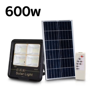 ไฟโซล่าเซลล์ 600W ไฟสปอตไลท์ ไฟถนนเซล Solar Light IP67 เปิด-ปิดอัตโนมัติa รีโมทคอนโทรล lizgirlmart