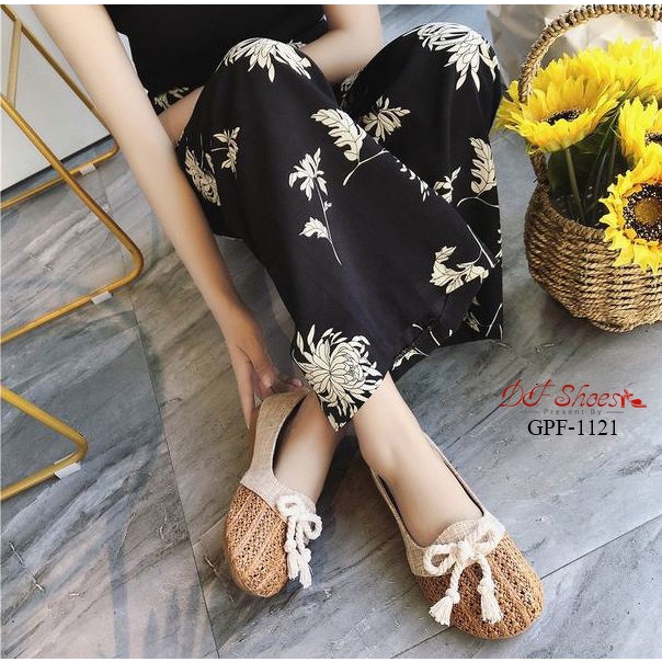 gpf-1121-รองเท้าคัชชูส้นเตี้ย-เชือกปอสาน-ราคาเบาๆ