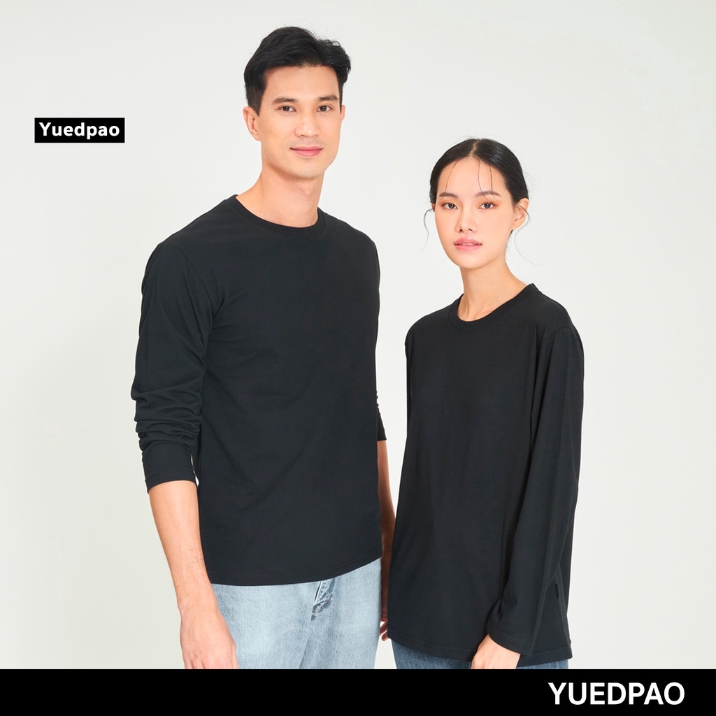ภาพหน้าปกสินค้าYuedpao ยอดขาย No.1 รับประกันไม่ย้วย 2 ปี เสื้อยืดเปล่า เสื้อยืดสีพื้น เสื้อยืดแขนยาว_สีดำ จากร้าน yuedpao บน Shopee