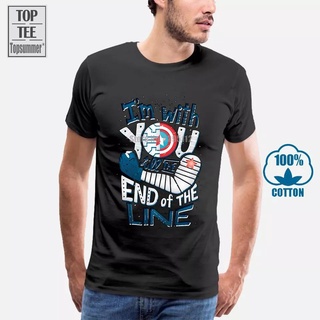 เสื้อยืด พิมพ์ลาย Till The End Of The Line Winter Soldier 014414 สไตล์คลาสสิก พลัสไซซ์ สําหรับผู้ชาย