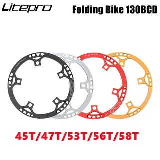 สินค้า Litepro จานหน้าจักรยาน น้ําหนักเบา 45 47T 53T 56T 58T 130BCD BMX AL7075