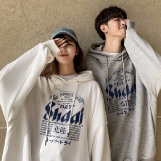 เสื้อฮู้ดตัวใหญ่   M-3XL   พิมพ์ตัวอักษร Ami สีกากีบวกเสื้อสเวตเตอร์กำมะหยี่