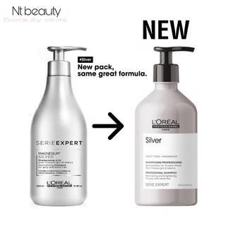 ภาพขนาดย่อของภาพหน้าปกสินค้าขวดใหม่ Loreal Serie Expert Silver Neutralising Shampoo ลอรีอัล 500 ml แชมพูเทา แชมพูม่วง จากร้าน ntbeautyth บน Shopee