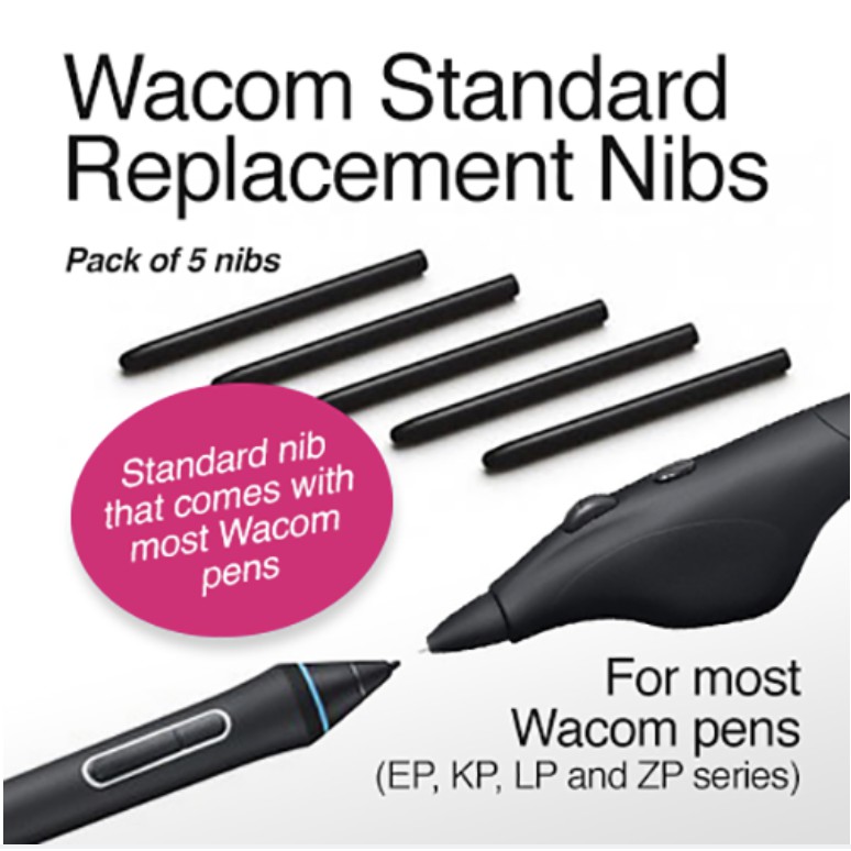 ภาพหน้าปกสินค้าWacom Standard Nib (ACK-200-01) หัวปากกามาตรฐาน แพ็ค 5 ชิ้น จากร้าน wth_2019 บน Shopee