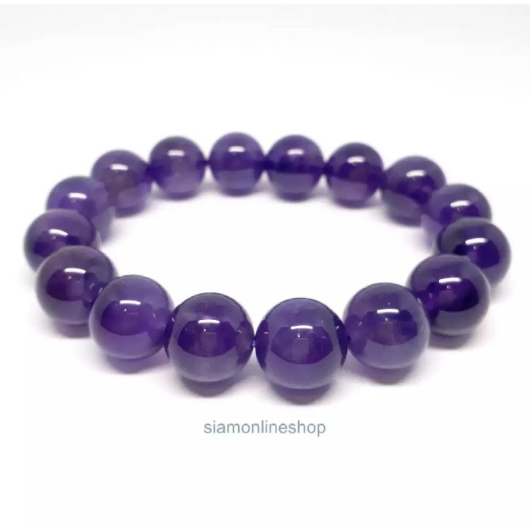 ภาพสินค้าAMETHYST หินอเมทิสต์ ขนาด 10 มม. สร้อยข้อมือหินแท้ by siamonlineshop จากร้าน siamonlineshop บน Shopee ภาพที่ 3